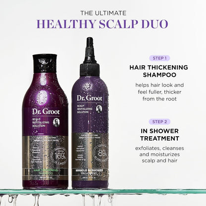 Dr. Groot Thickening Serum, Shampoo, Conditioner, and Scalp Treatment Set for Hair Loss – Clinical Results with Biotin and Rosemary for Hair Thinning, Shedding, Scalp Repair and Treatment