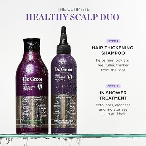 Dr. Groot Thickening Serum, Shampoo, Conditioner, and Scalp Treatment Set for Hair Loss – Clinical Results with Biotin and Rosemary for Hair Thinning, Shedding, Scalp Repair and Treatment